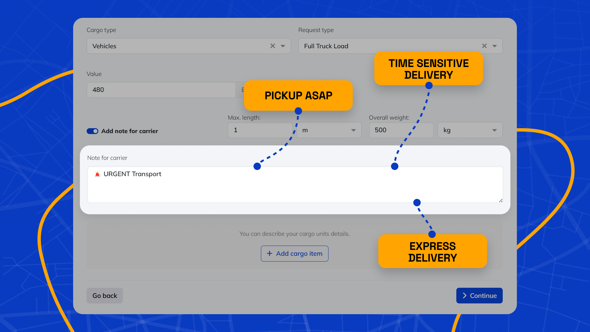 Where to Input Urgency Notes in 4Shipper.
