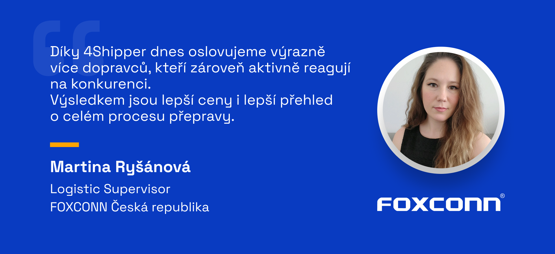 FOXCONN reference na platformu 4Shipper